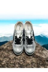 Günlük KADIN Konforlu Rahat GÜMÜŞ BEYAZ SNEAKER AYAKKABI