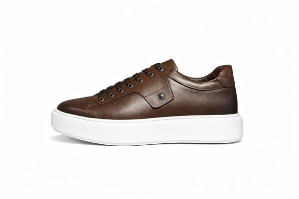 Zavro Casual Erkek Deri Sneaker – Ortopedik Taban, Günlük Şık Siyah Spor Ayakkabı