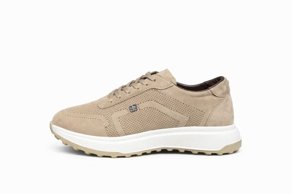 Zavro Ortopedik Bej Deri Sneaker – Falyon Taban Günlük Konfor Ayakkabı