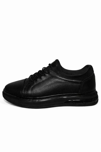 Zavro Siyah Hakiki Deri Sneaker Balon Taban – Ortopedik Ayakkabı
