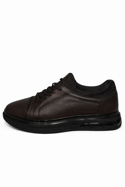 Zavro Kahve Hakiki Deri Sneaker Balon Taban – Ortopedik Ayakkabı